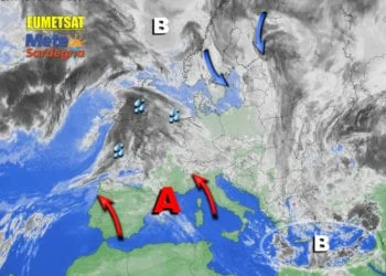 Meteosat Sardegna 1 350x250 - Nel weekend meteo incerto, freddo e neve oltre 700 metri