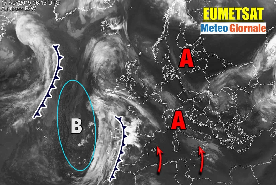 Meteosat - Meteo verso Pasqua e Pasquetta