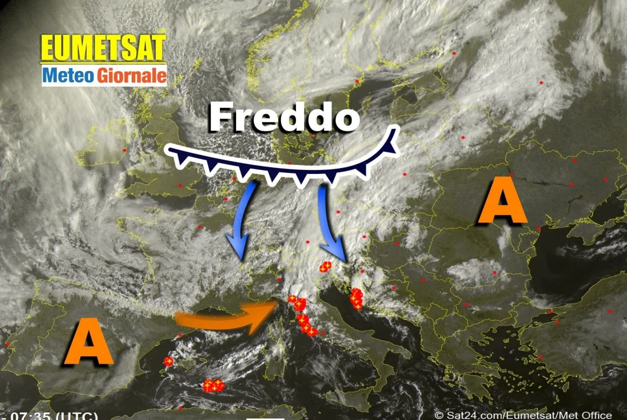 meteosat live - Gran rinfrescata, ma poche piogge: le novità meteo