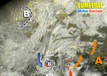 meteosat 350x250 - Meteo settimana: attesi alcuni impulsi d'aria fredda