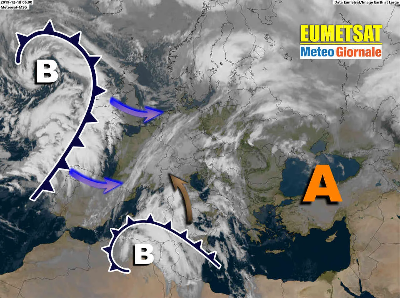 meteosat - Meteo in peggioramento, nel weekend pioggia e vento