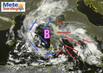 area ciclonica sulla sardegna 350x250 - Sardegna è nell’occhio del ciclone, ma il meteo peggiorerà a breve