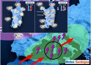 evoluzione meteo sardegna 350x250 - Graduale cambiamento meteo: torna la pioggia