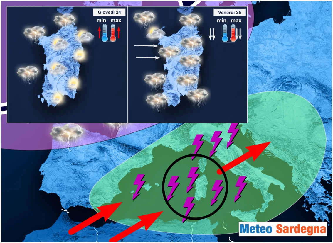 evoluzione meteo sardegna - Sardegna, scoppiano forti temporali marittimi. Venerdì e sabato bufera