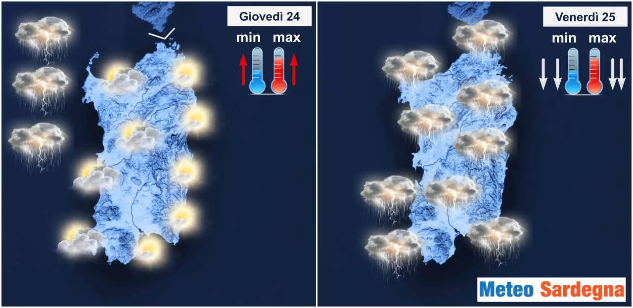 meteo in sensibile peggioramento sulla sardegna - Sardegna: meteo prepara una forte burrasca. Temporali, rischio nubifragi