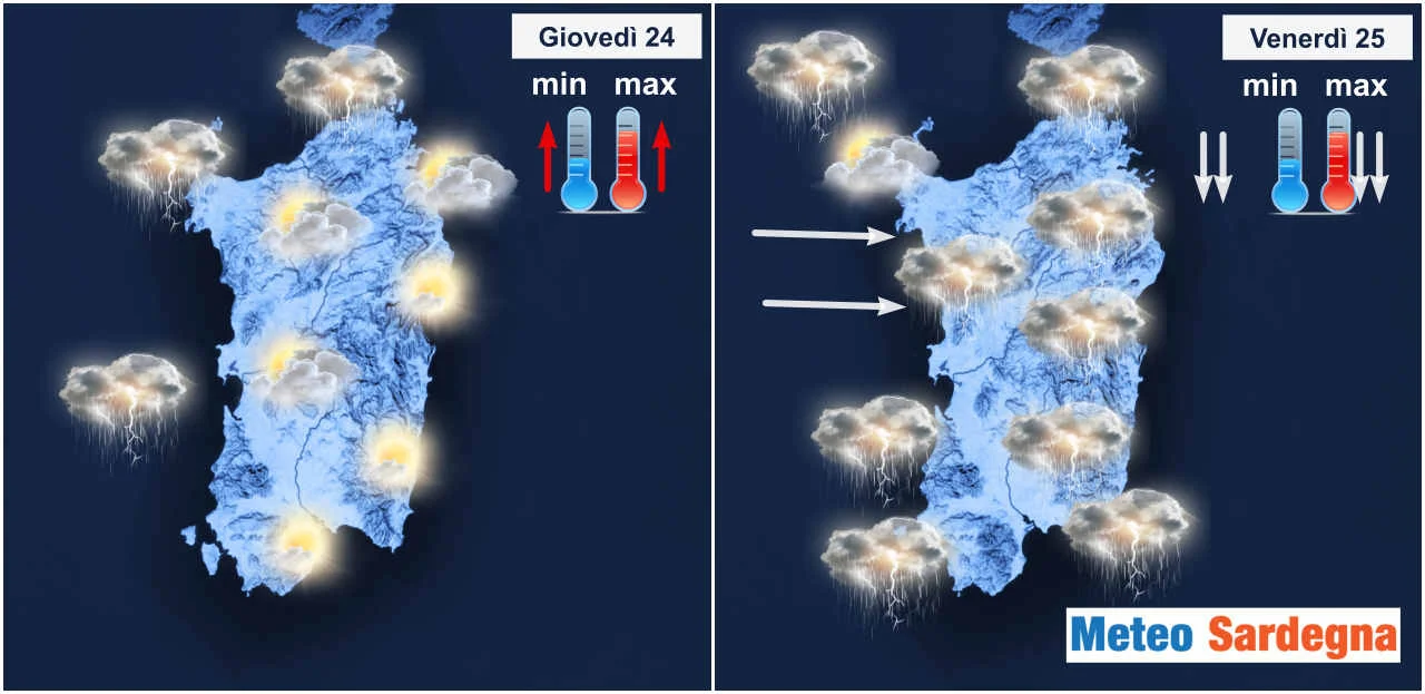 meteo sardegna nei prossimi giorni - Sardegna, scoppiano forti temporali marittimi. Venerdì e sabato bufera