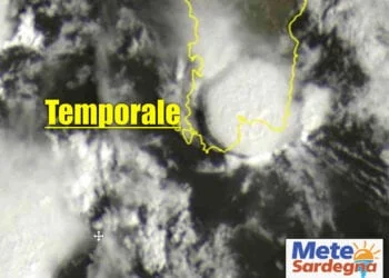 meteosat temporale cagliari 350x250 - Meteo con caratteristiche dei TROPICI Sardegna. PEGGIO da Giovedì: poi Refrigerio