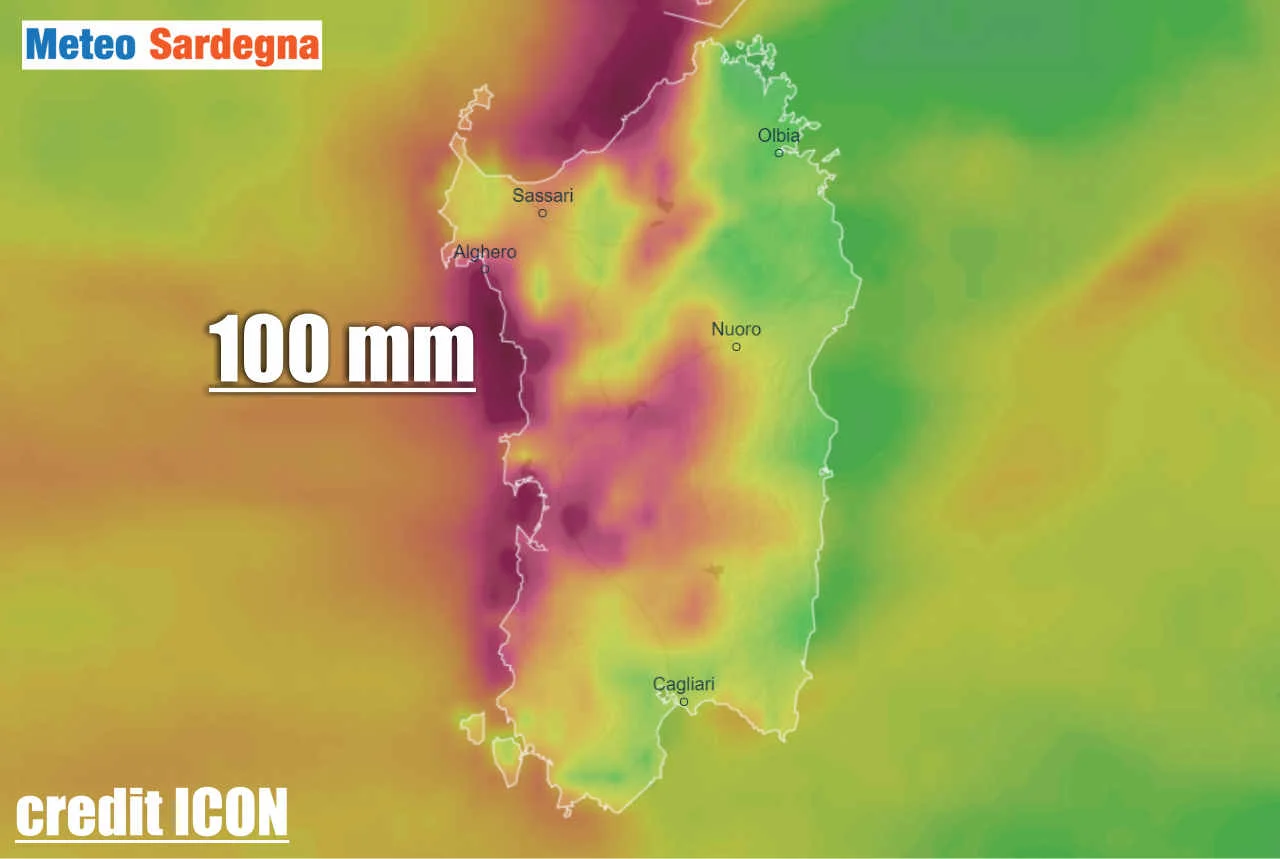 piogge previste in sardegna anche 100 mm - Sardegna, piogge tropicali e temporali intensi. Rischio nubifragi