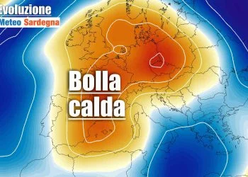 Bolla aria calda verso la Sardegna.