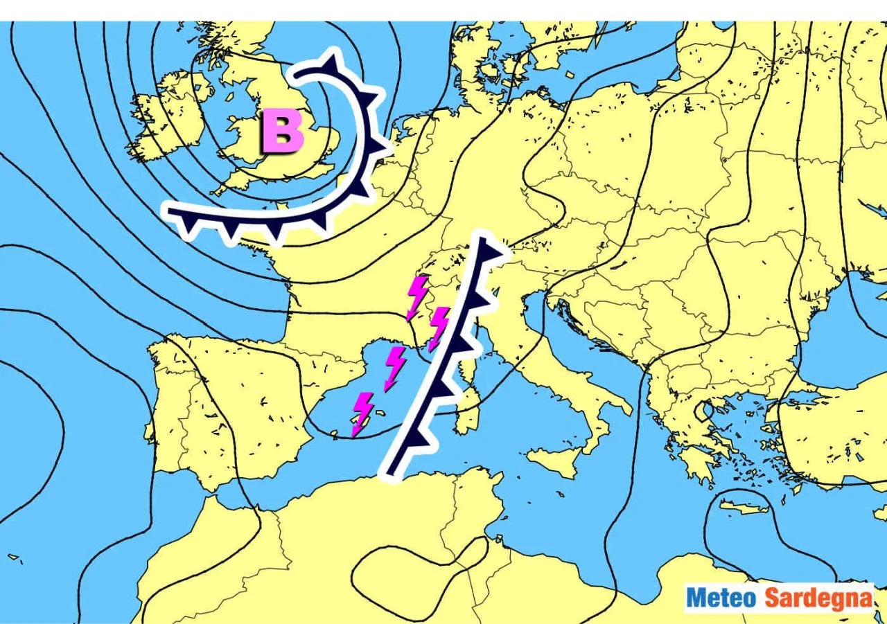 evoluzione meteo generale in sardegna scaled - Autunno incombente, ma fa di nuovo caldo. Ventoso e rovesci anche con temporale