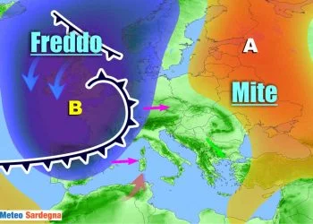 mappa evoluzione 350x250 - Meteo Nuoro, burrasche, freddo, maltempo. Inverno