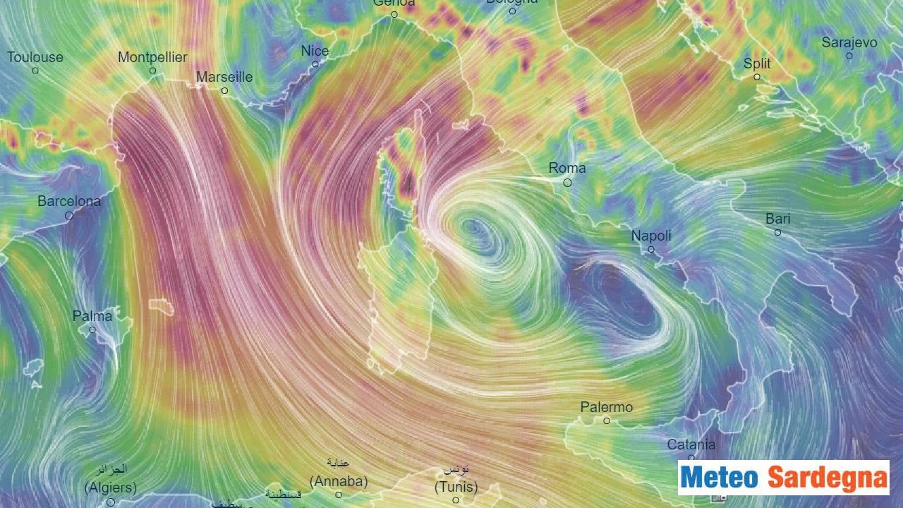 Ciclone verso la Sardegna - Video meteo del Ciclone che toccherà la Sardegna