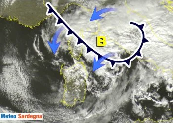 Meteo in sensibile peggioramento Sardegna.