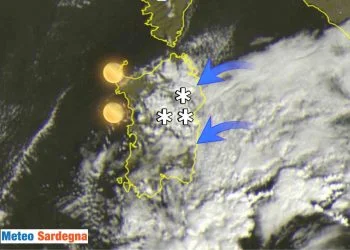 Situazione meteo ed evoluzione in Sardegna.