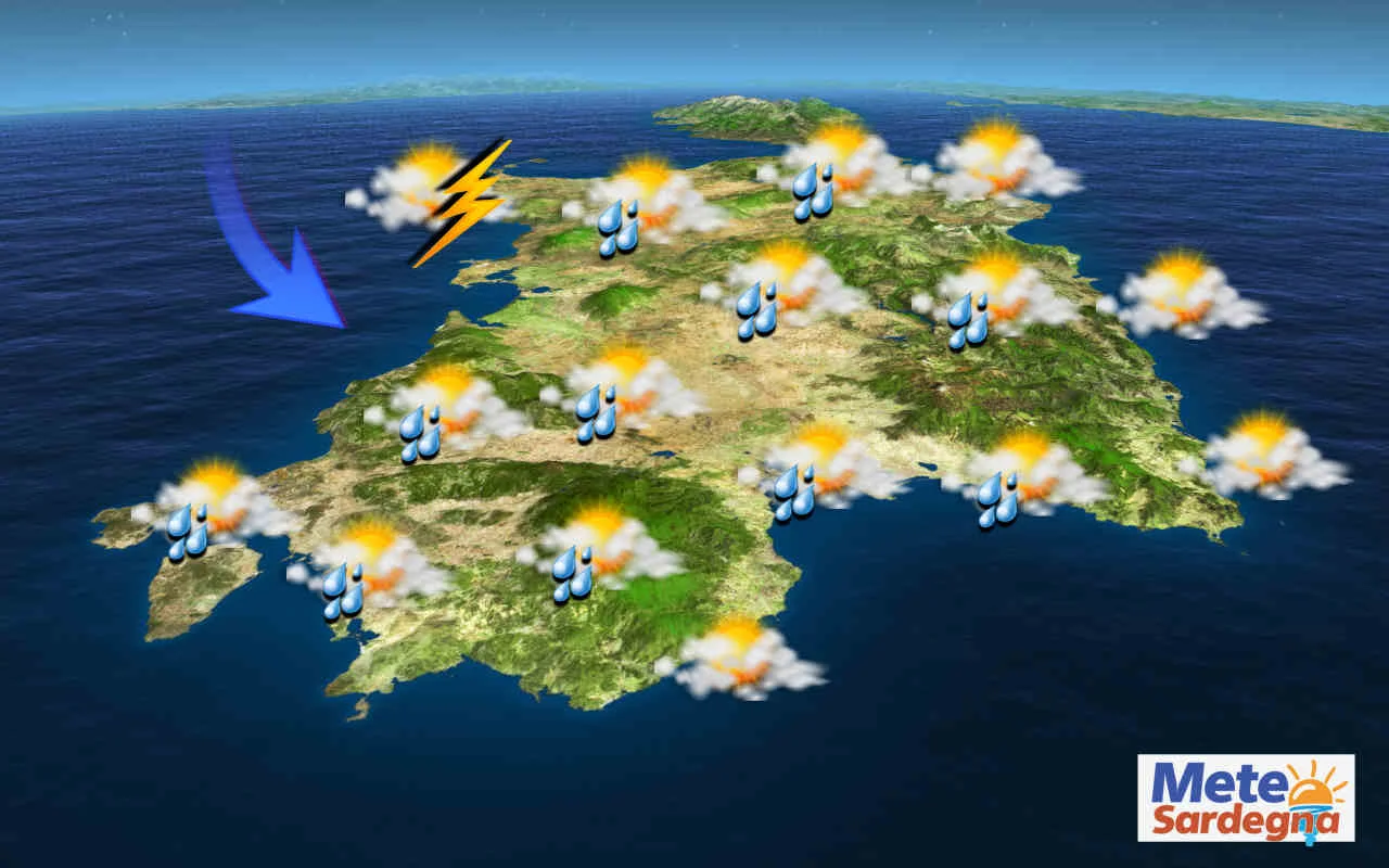 meteo instabile con piogge e temporali - SARDEGNA: nuove perturbazioni. Temperatura invernale